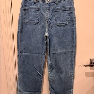 Paige Classic Blue Women's Wide Leg Jeans